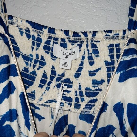 NWT Alexis x Target Blue Botanical Floral Asymmetrical Hem Dress Size 3X - Picture 6 of 12